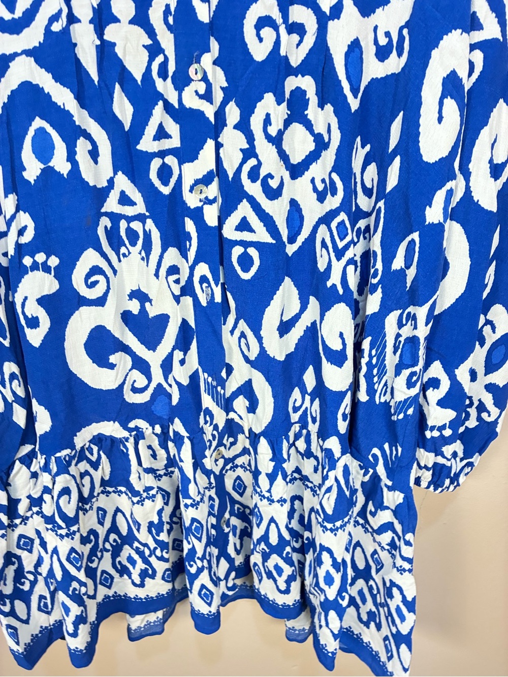 Zara Button Front Tiered Printed Tunic Dress - Picture 4 of 10